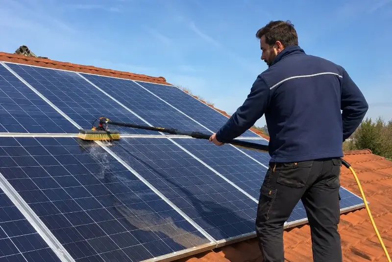 Nettoyage et entretien de panneaux solaires à l'Oie